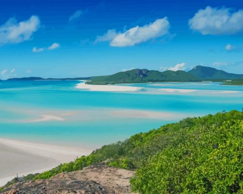 Whitehaven Beach Australia paint by number