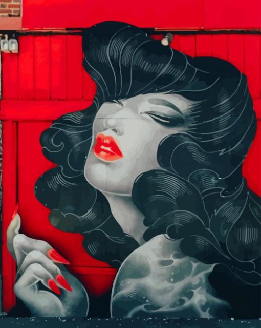 Woman Graffiti paint by numbers
