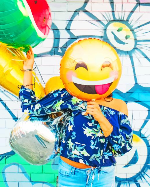 Women Holding Colorful Balloons painting by numbers