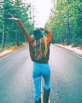Girl On The Road paint by numbers