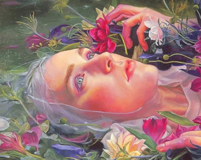 Woman With Flowers Paint By numbers