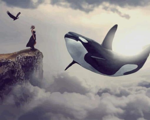 Woman With Whale paint by number