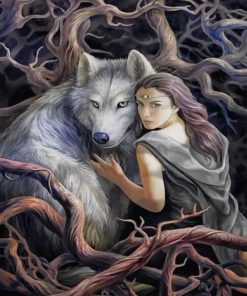 Women With Her Wolf paint by numbers