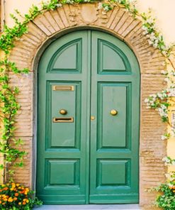 Wood Double Door Exterior Design paint by numbers