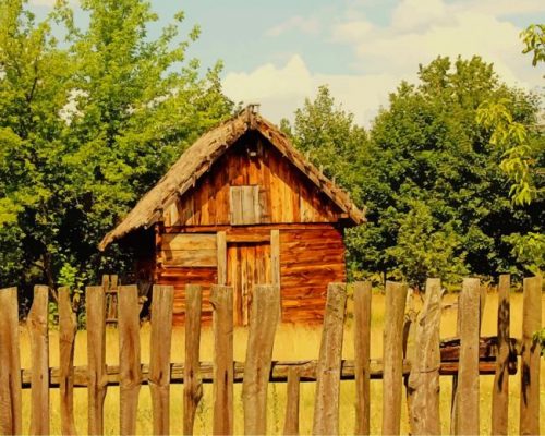 wooden cabin paint by number