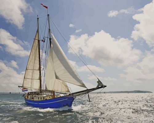 Yacht Sailing paint by number