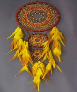 Yellow Dream Catcher paint by numbers