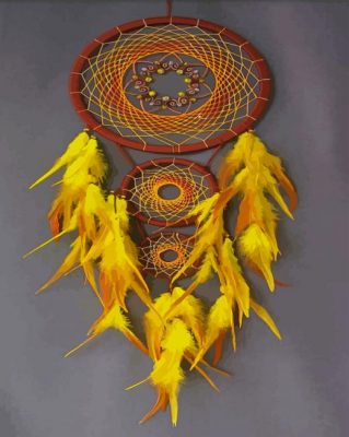 Yellow Dream Catcher paint by numbers