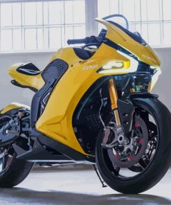 Yellow Damon Motorcycles paint by numbers