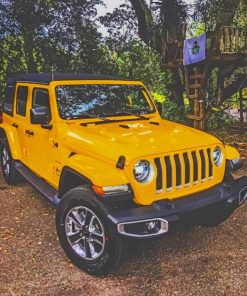 Yellow Jeep paint by numbers