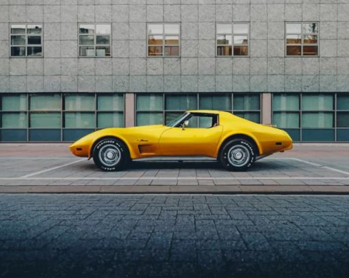 yellow lamborghini miura paint by number