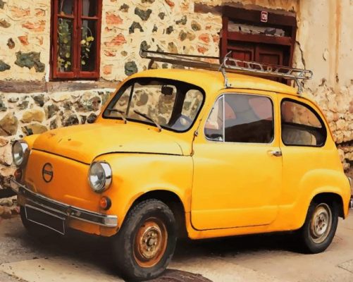 yellow nissan classic paint by number