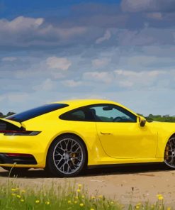 Yellow Porsche 911 Carrera paint by number