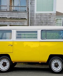 Yellow Classic Volkswagen Van paint by numbers