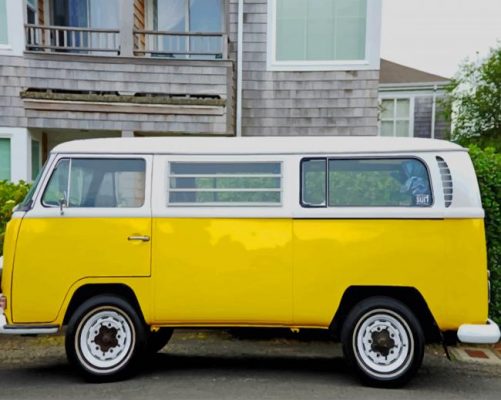 Yellow Classic Volkswagen Van paint by numbers