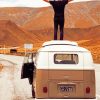 A Man Standing On The Roof Of The car painting by numbers