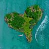 Aerial View Of Heart Shaped Tropical Island painting by numbers