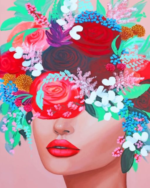 Aesthetic Floral Girl paint by numbers