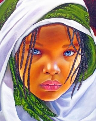 African Beautiful Girl paint by numbers