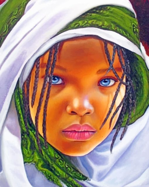 African Beautiful Girl paint by numbers