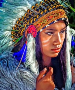 American Indian Woman paint by numbers