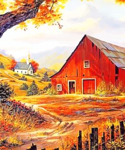 Autumn Barn paint by numbers