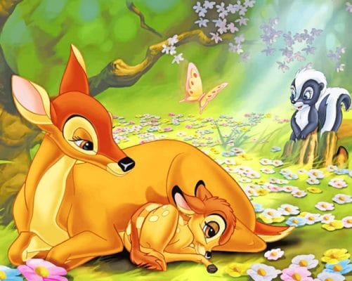 Bambi Disney In Forest paint by numbers