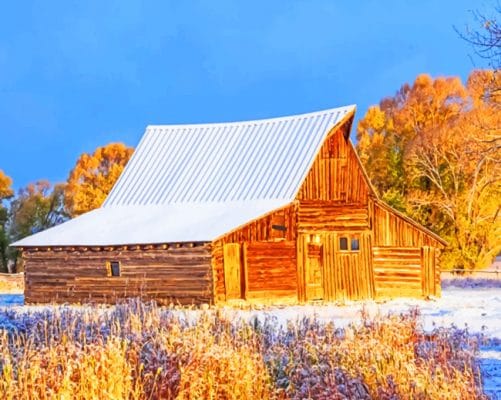 Barn In Grand Teton National Park paint by numbers