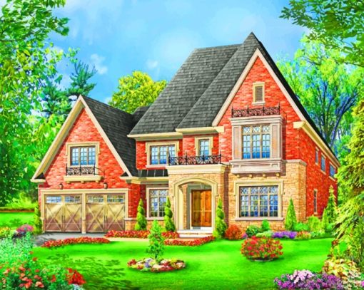 Beautiful Design Of House paint by numbers
