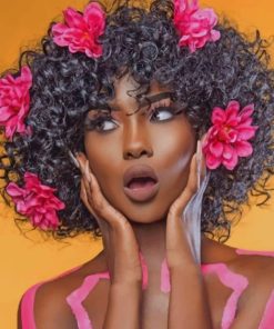 Black Woman Hairstyle Photoshoot paint by numbers