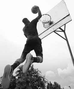 Black And White Basketball Player paint by numbers