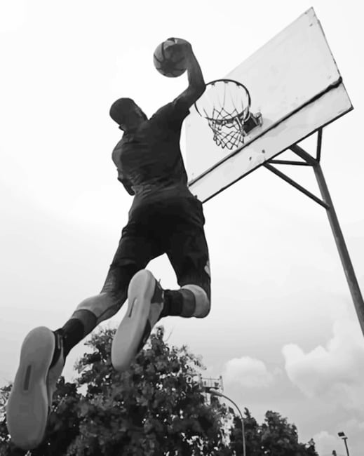 Black And White Basketball Player paint by numbers