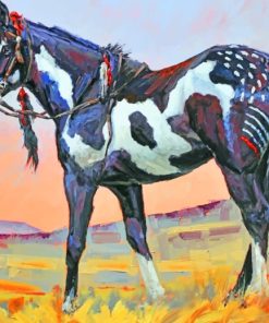 Black And White Horse paint by numbers