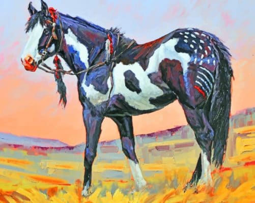 Black And White Horse paint by numbers