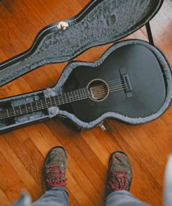 Black Acoustic Guitar In The Case paint by numbers