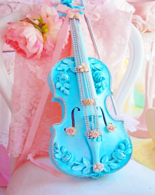 Blue Chic Violin paint by numbers