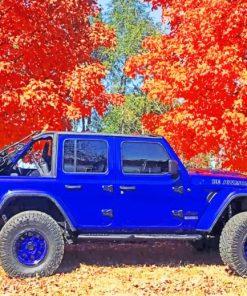 Blue Jeep Wrangler paint by numbers