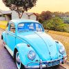 Blue Vintage Car paint by numbers