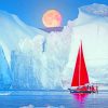 Sailboat In Iceberg Greenland paint by numbers