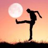 Boy Kicking Moon Silhouette paint by numbers