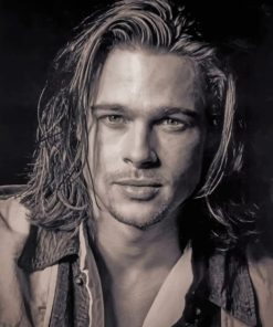 Brad Pitt With Long Hair painting by numbers