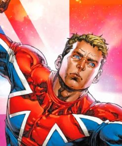 Captain Britain painting by numbers