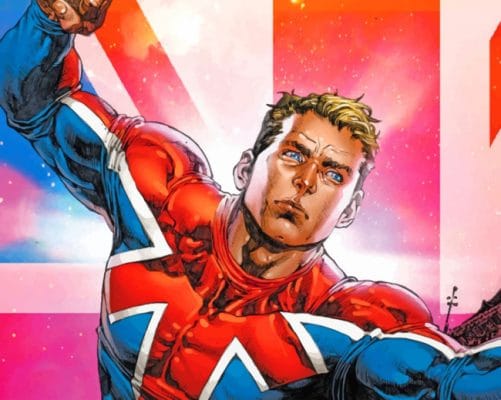 Captain Britain painting by numbers