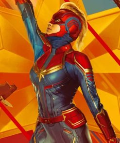 Captain Marvel painting by numbers