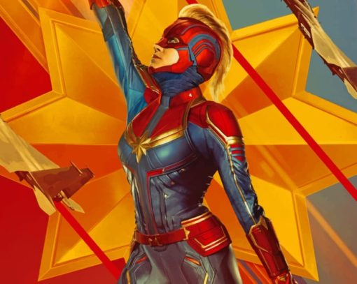 Captain Marvel painting by numbers