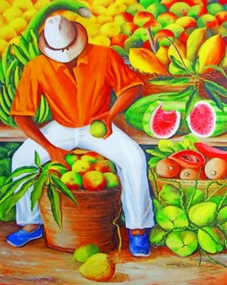 Caribbean Fruits Seller paint by numbers