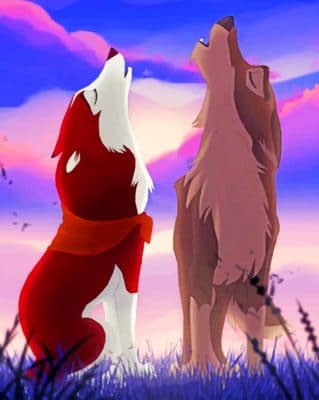 Cartoon Wolves paint by numbers
