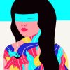 Chinese Colorful Illustration Girl paint by numbers