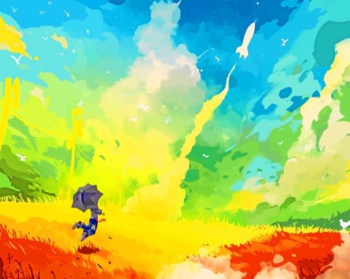 Multicolored Clouds painting by numbers