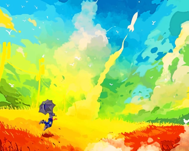 Multicolored Clouds painting by numbers